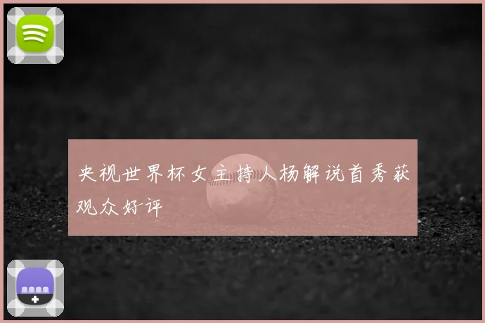 央视世界杯女主持人杨解说首秀获观众好评